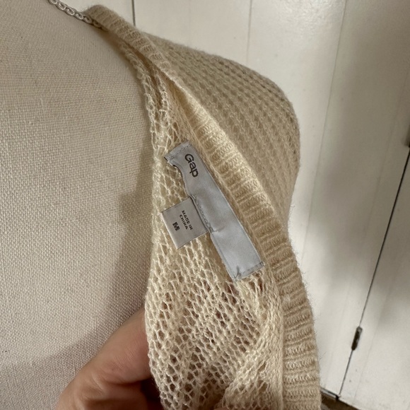 Gap Open Knit Soft Cardigan Button Ivory Cream Off White Sweater Long Sleeve Top - Picture 9 of 9